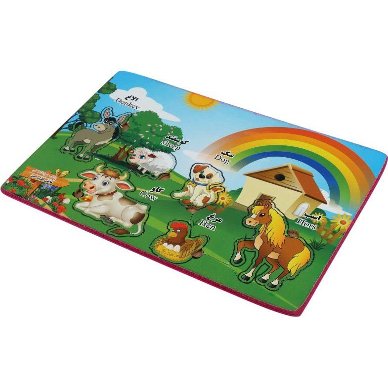 پازل چوبی یک تکه حیوانات اهلی