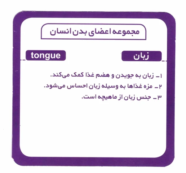 فلش کارت اعضای بدن انسان (ببین و بخوان)